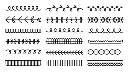 Fototapeta premium Collection of Decorative Black and White Line Dividers