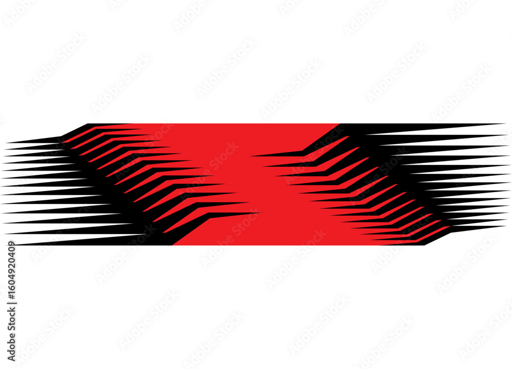 Aufkleber abstract striped red and black stripe on white background. vector pattern, modern design element. sp