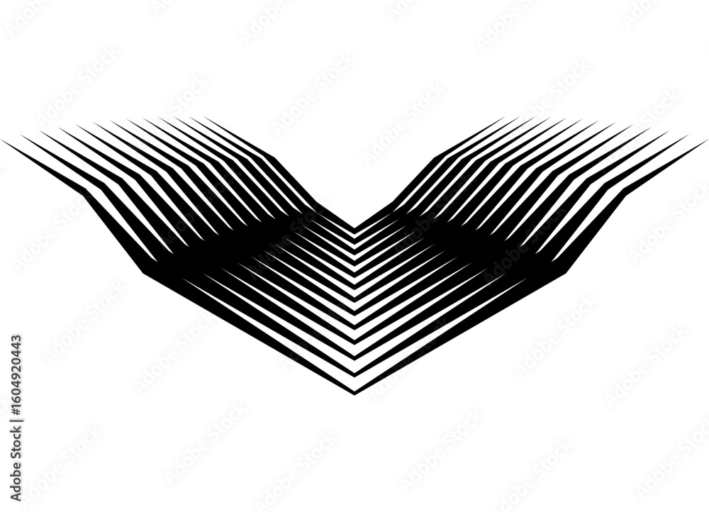 Aufkleber abstract striped black pattern on white background. modern vector design element from lines. sporty 