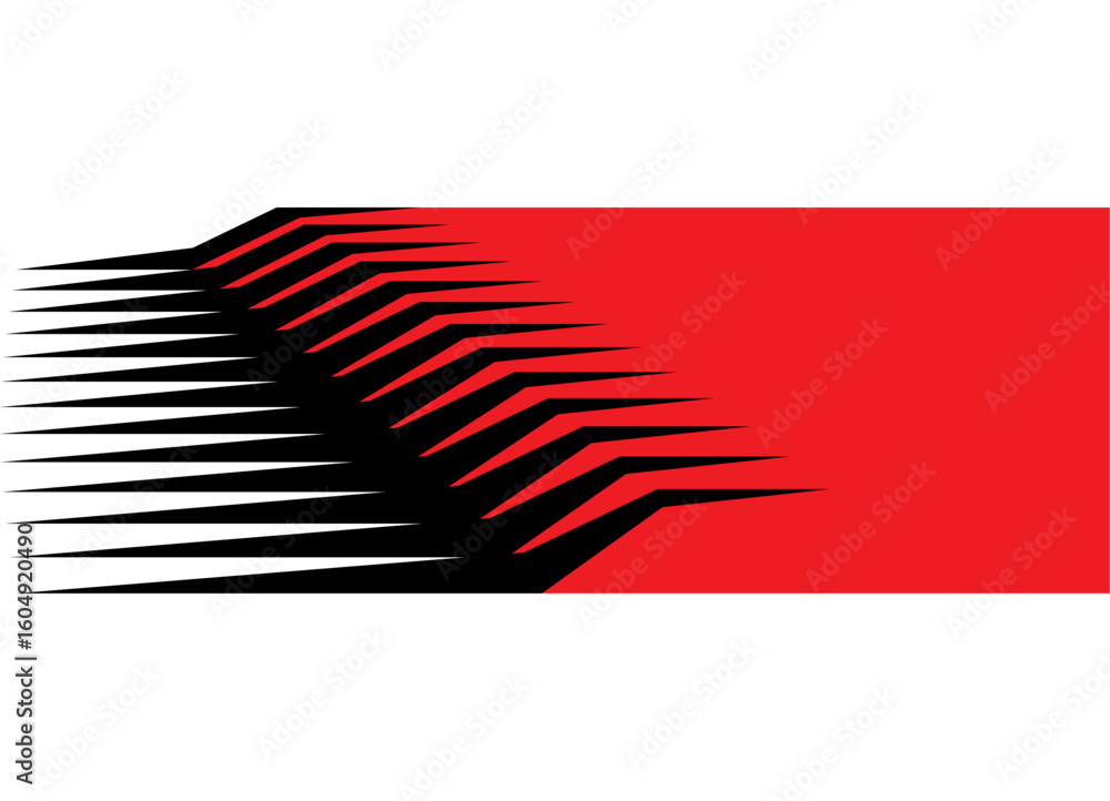 Poster abstract striped red and black stripe on white background. vector pattern, modern design element fro
