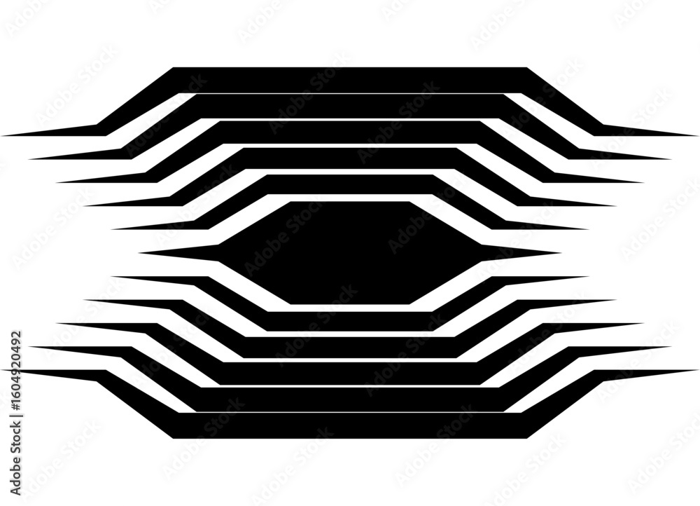 Aufkleber abstract striped black pattern on a white background. modern vector design element from broken sharp