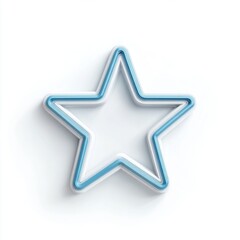 Obraz premium Light Blue 3D Star on White Background