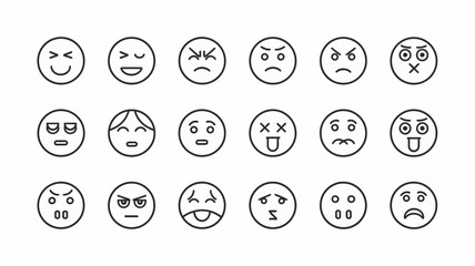Expressive Emotions: A set of simple, yet evocative line drawings displaying a wide spectrum of human emotions, from joy to frustration.