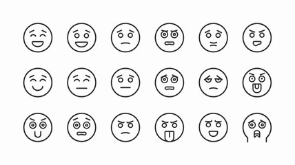 Emotion Icons: A simple yet powerful collection of monochrome emotion icons. The clean design highlights the expressions to convey a range of feelings. 