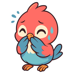 cute little bird Cartoon shy