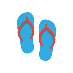 vector illustration of simple summer beach footwear sandal icon