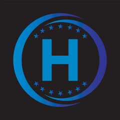 Obraz premium Star Logo combine with letter H vector template
