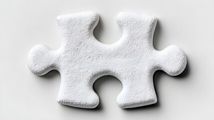Fototapeta premium Close-up view of a single white puzzle piece.