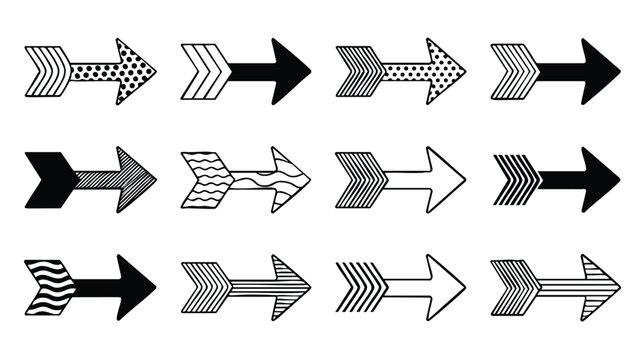 Collection of Decorative Arrows: Tribal, Geometric, and Ethnic Designs