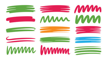 Obraz premium Vibrant Color Swatch Collection: Diverse Hand-Drawn Brush Strokes