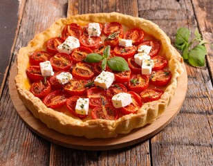delicious tomato tart with feta cheese