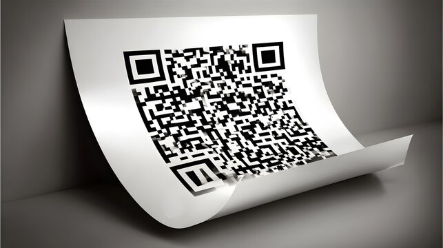 Qr code on a sheet of paper.