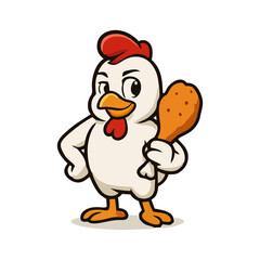Premium Poultry Mascot Vector for Food Service Branding & Animated Logo Design