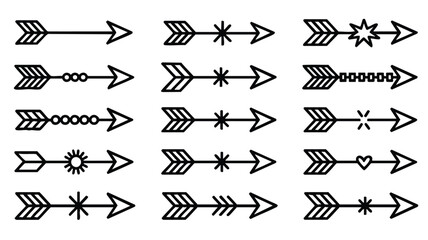 Fototapeta premium Bohemian Arrows: 16 Unique Tribal Arrow Designs for Crafts & Projects