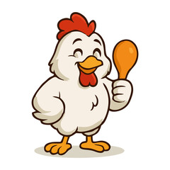 Bold Rooster Character Vector for Fast Food Branding and Quick Service Identity