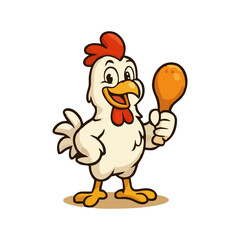 Dynamic, Energetic Chicken Mascot Logo Template for Restaurant Branding and Food Service Packaging Design.