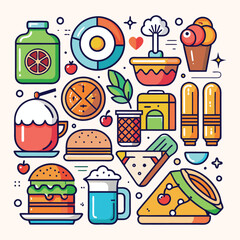 World Fast Food Awareness Day Icons