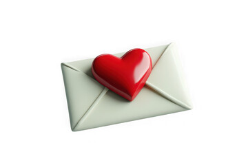 A glossy red heart shaped wax seal adorns a closed white envelope symbolizing love and affection on a stark black background perfect for romantic themes