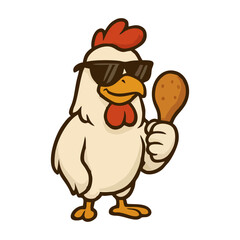 Dynamic Chicken Mascot Vector: Ideal Branding Solution for Modern Food Service and QSR Identity