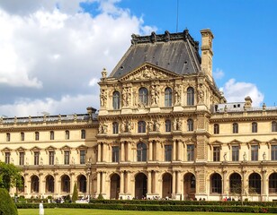 Fototapeta premium Parisian Palace facade under a sunny sky