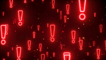 Abstract glowing red exclamation marks