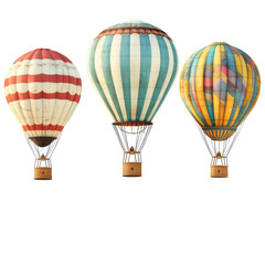 Obraz premium Colorful hot air balloons lift off against a clear sky during a warm afternoon in a scenic location