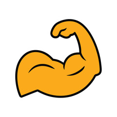 Flexed Arm Showing Muscle in Cartoon Fitness Style