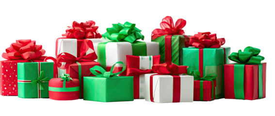 A festive display of wrapped Christmas presents