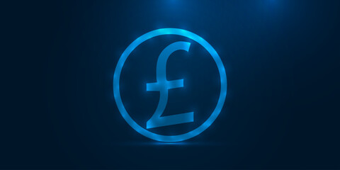 Glowing neon line Egypt Pound sterling currency sign icon isolated on transparent background. Money, profit, investment, growth business, economy, finance and success concept.