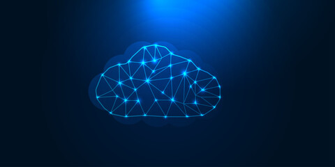 Low poly cloud. Technology icon illustration background .Low poly big data online concepts. modern business technology. vector illustration modern design.
