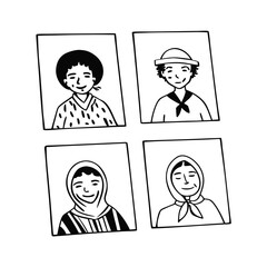 Multi Cultured Faces Adobe Illustrator Artwork