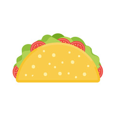 A freshly made taco filled with fresh vegetables, a classic Mexican dish