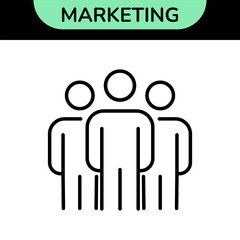 Marketing Line Editable Icons set. Vector illustration in modern thin line style of business related icons: advertising, market research, optimization, and more