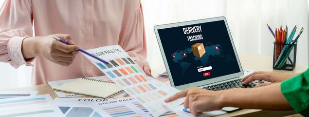 Delivery tracking system for e-commerce and brisk online business to timely goods transportation...