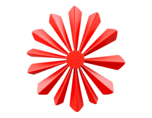 Red 3D Geometric Starburst