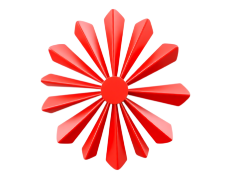 Red 3D Geometric Starburst