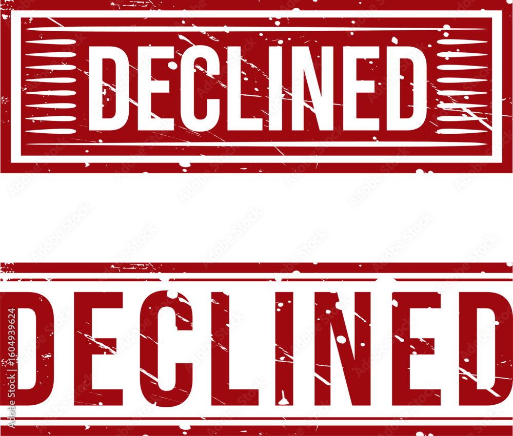 Poster declined level red color typography vector design