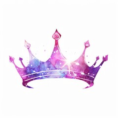 Watercolor crown with galaxy design