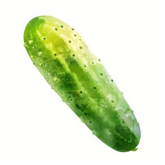 Watercolor illustration of a cucumber