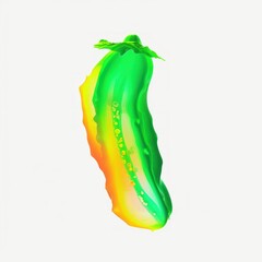 Vibrant, stylized cucumber illustration