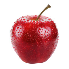 Red apple with water droplets
