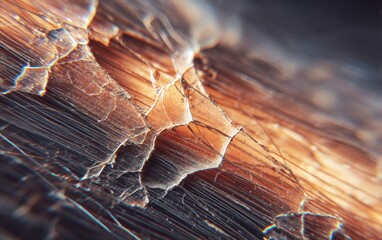 Human hair strand close up with cuticle scales and damage, detailed microscopic view showing texture and structure clearly