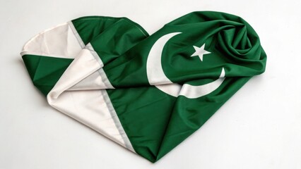 A heart of Pakistan s flag symbolizes love and patriotism on Independence Day celebration isolated