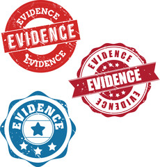 Evidence Stamp Round Seal Typography Vector design