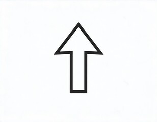 Simple black upward arrow on white background