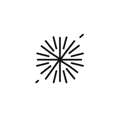 Obraz premium Radiating starburst icon design with dynamic lines and copy space