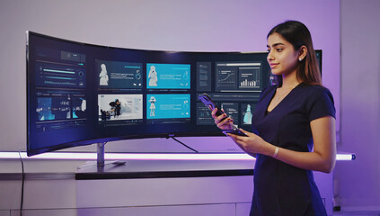 young female doctor looking at x ray
