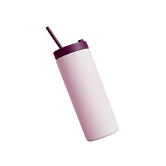 Sleek reusable bottle with straw promoting ecological awareness and sustainable healthy lifestyle