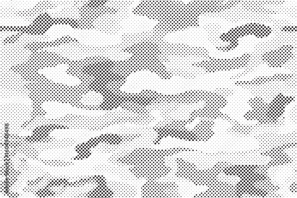 Aufkleber abstract halftone seamless camouflage pattern. repeating digital dotted hexagonal camo military text