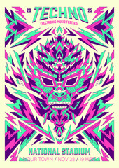 Fototapeta premium Techno Electronic Music Festival Poster